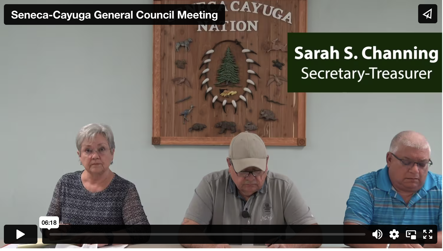 screenshot of SCN general council meeting video