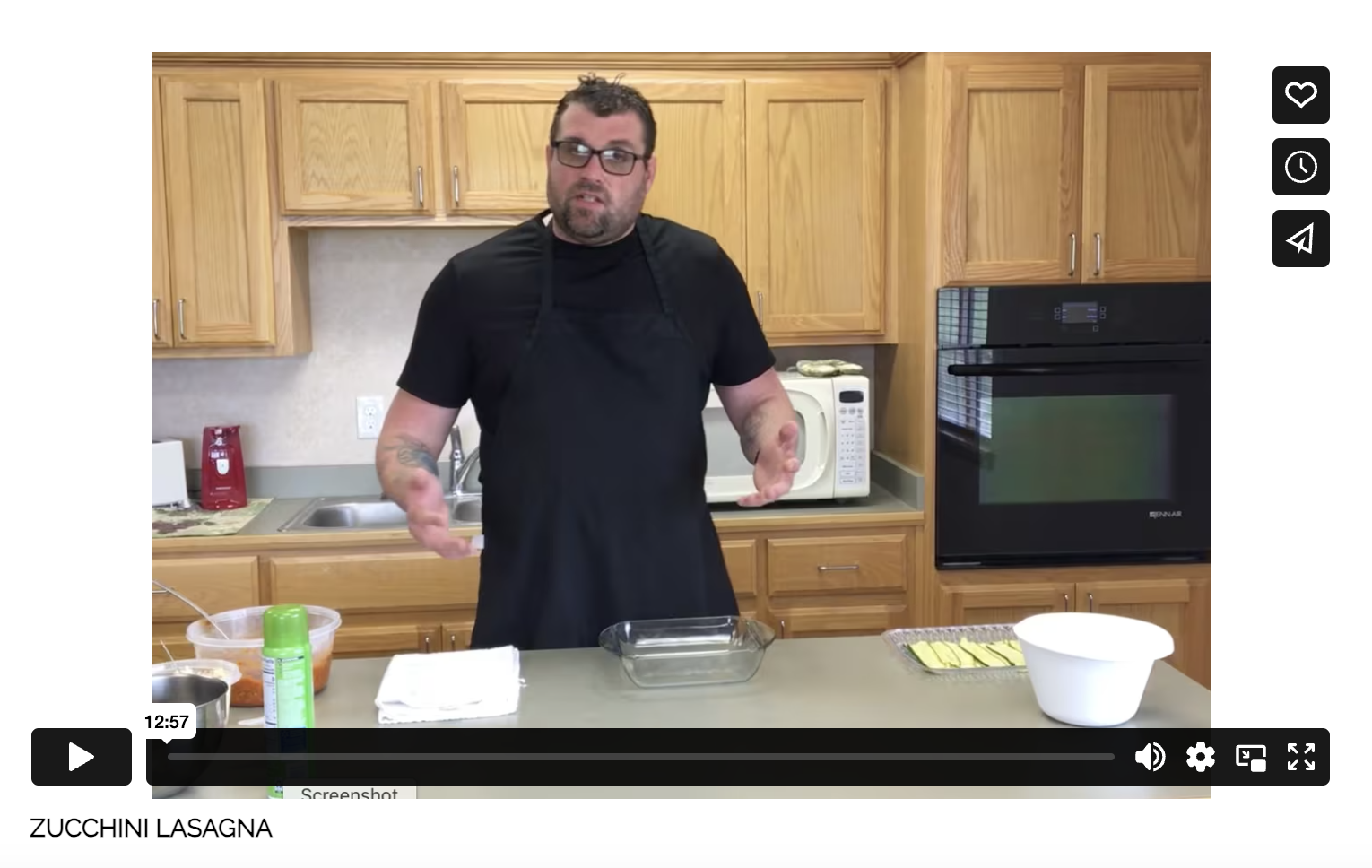 Screengrab from the recipe video