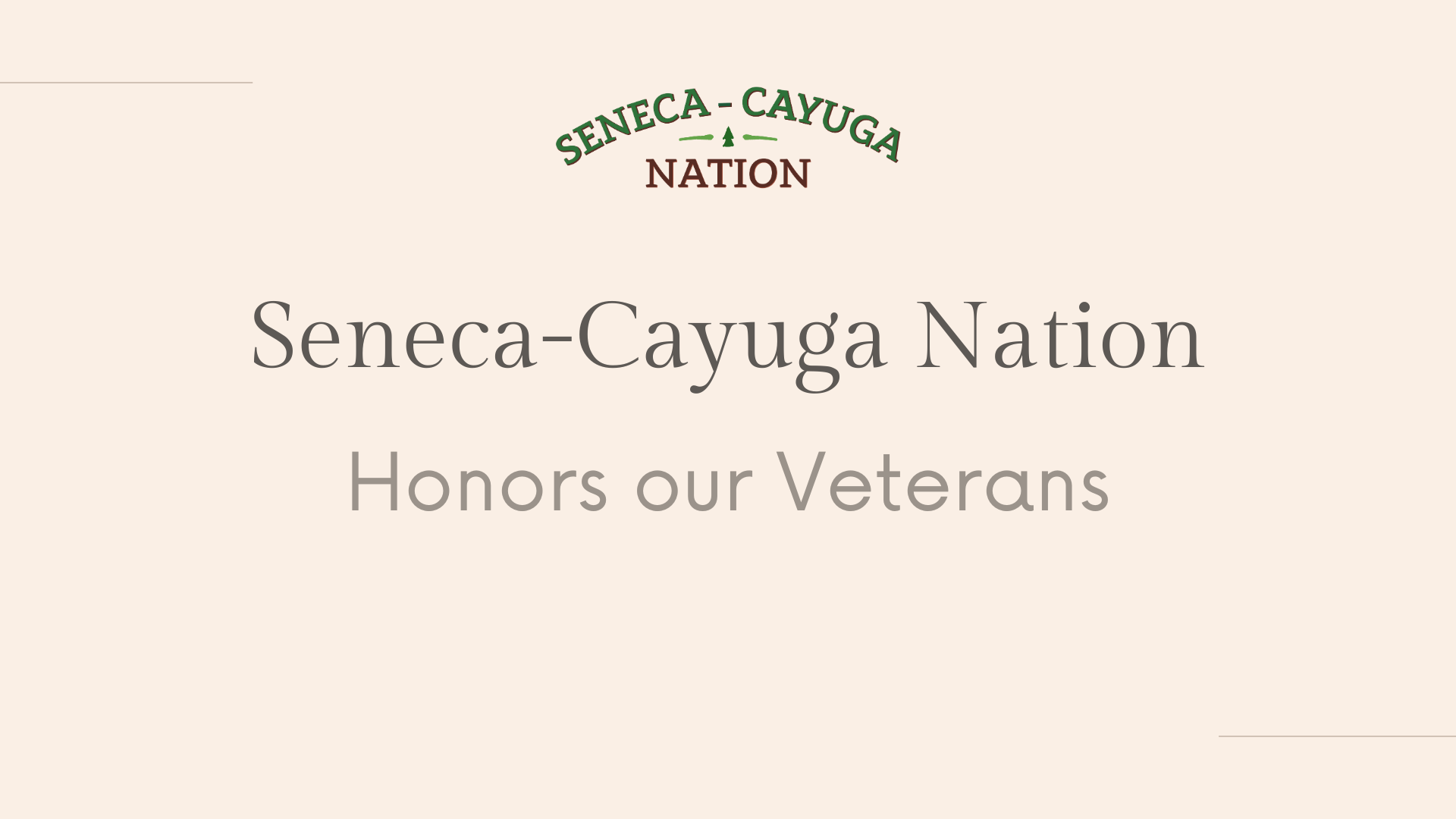 Thumbnail reading "Seneca-Cayuga Nation: Honoring Our Vets"