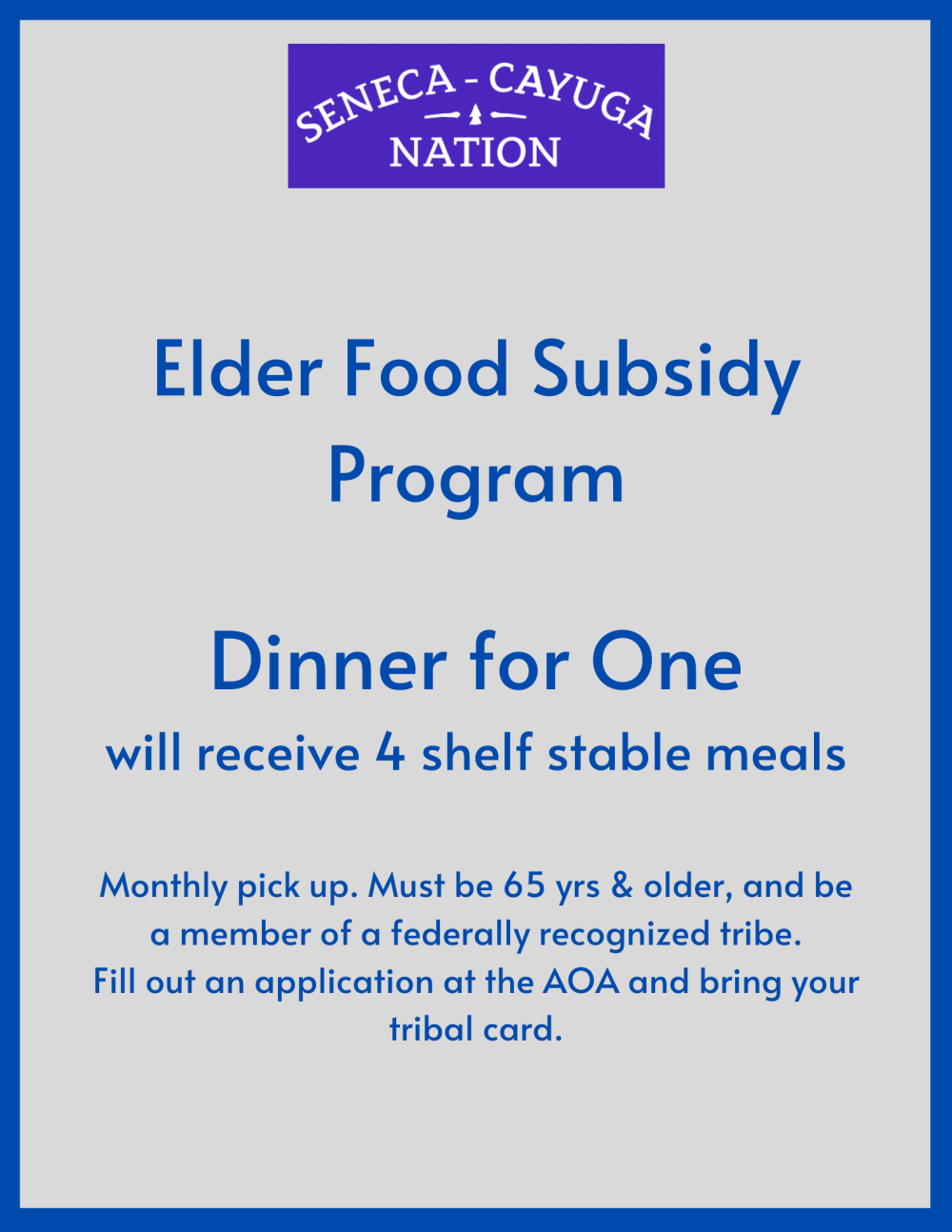 Elder Food Subsidy Program