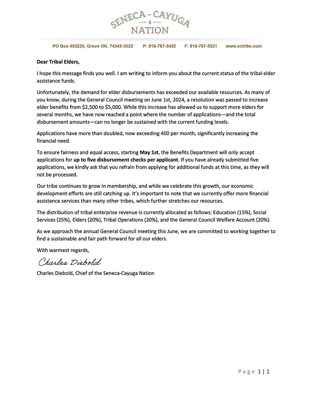 Elder Benefits Notice 2025