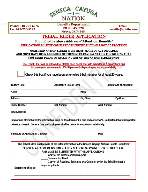 Benefit Elder Application Form 2023