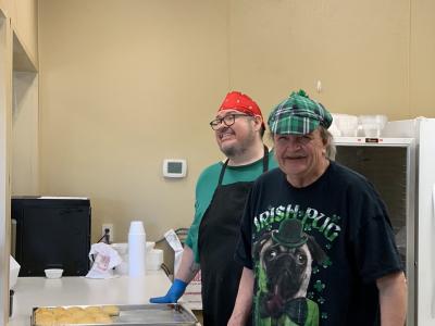 Serving up delicious food at the AOA