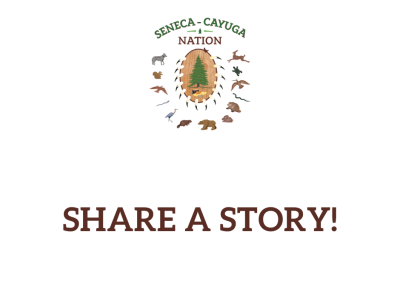 SCN emblem with text "Share a story"