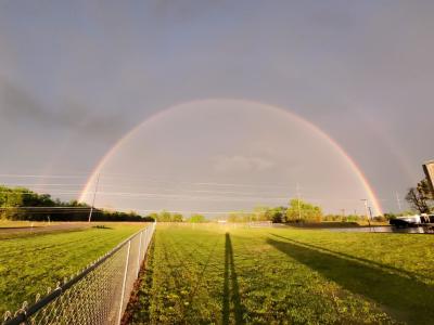 image of a beautiful rainbow over tribal grounds