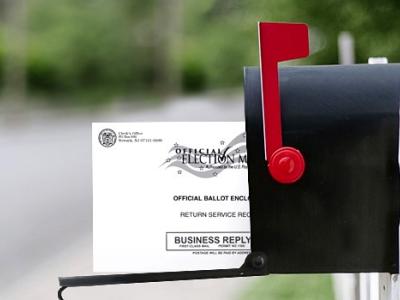 image of voter ballot in mailbox