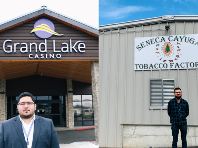 Mark Morrison, General Manager of the Seneca-Cayuga Nation Tobacco Company and Nicholas Birdsong, General Manager of Grand Lake Casino. 
