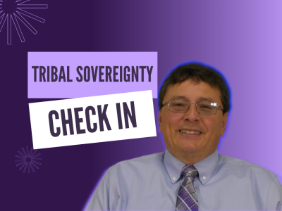 Thumbnail for video of Chief Diebold with text that reads "Check In, Tribal Sovereignty"
